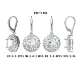 Sterling Silver Semi Mount Earrings Setting Cushion CU 6.5X6.5mm - Syzjewelry